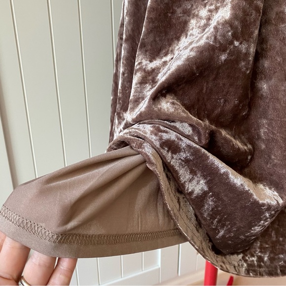 Design Lab Halter Dress, Crushed Velvet, A-line Style, Champagne Colour, (US S) - Picture 6 of 9